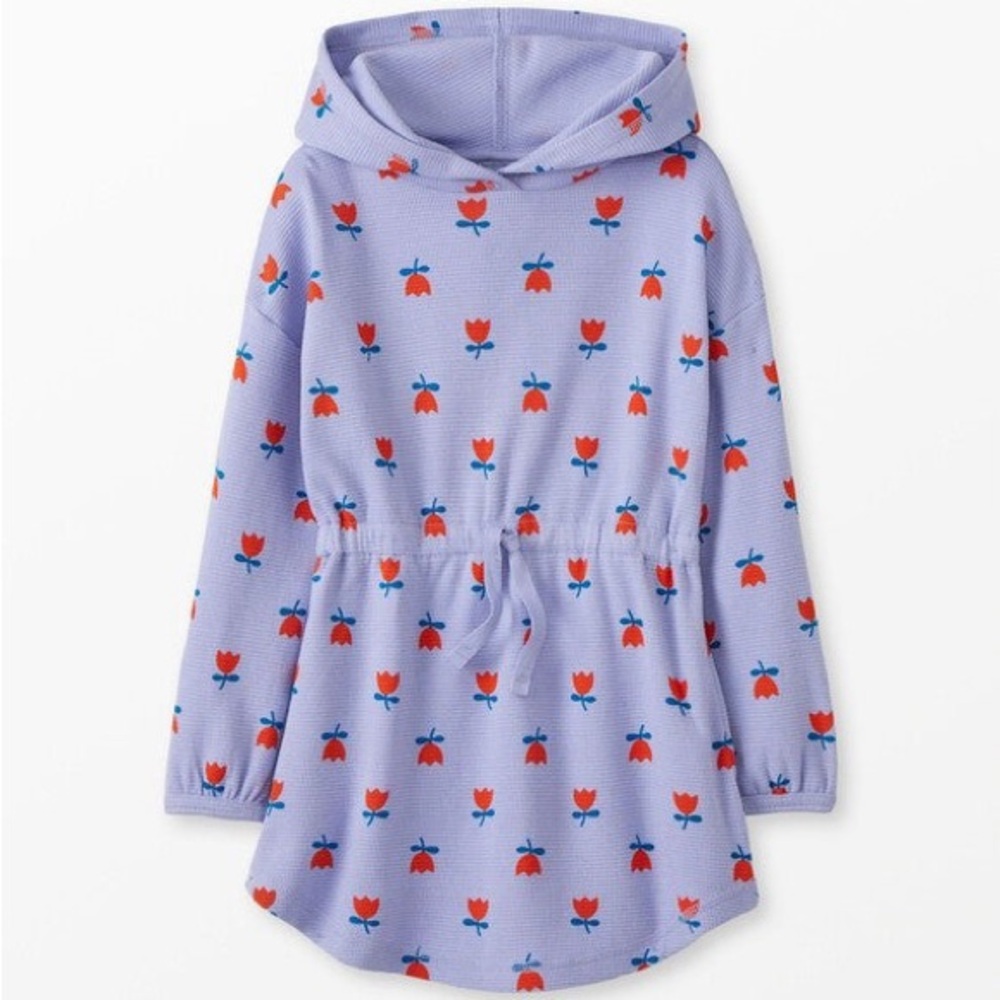 Hanna Andersson || Tulip Waffle Knit Floral Hooded Dress